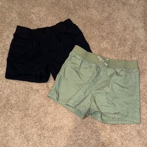 Set of 2 Children’s Place Girl’s Sage Green & Black Shorts w/ Elastic Waistband
